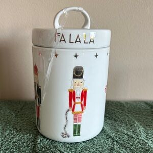 Grace Teaware Festive Nutcracker Jar Canister Holiday Christmas NEW!